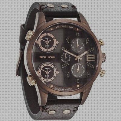 Las mejores police police reloj de hombre copperhaed de piel negro