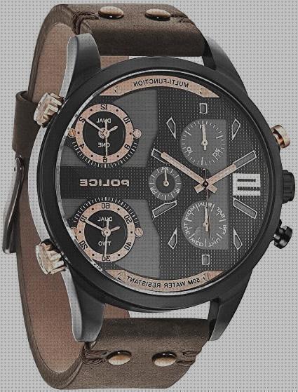 Review de police reloj de hombre copperhaed de piel negro