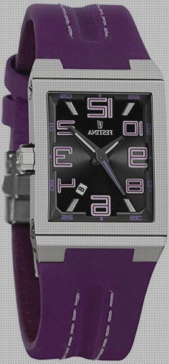 Las mejores pieles pulseras pulseras reloj piel lila festina mujer