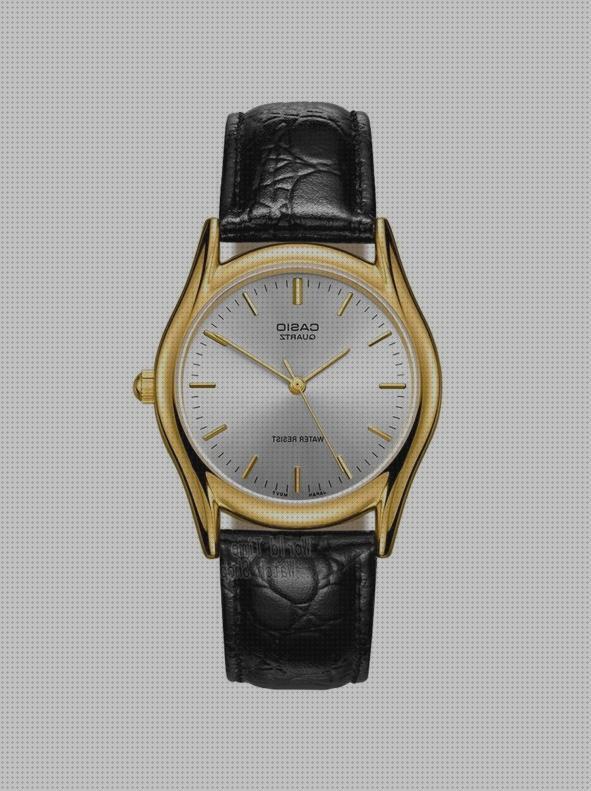 Review de reloj analogico correa negra dorado