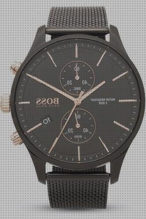 Las mejores marcas de boss reloj reloj de hombre hugo boss 1513606 cronógrafo de piel negro